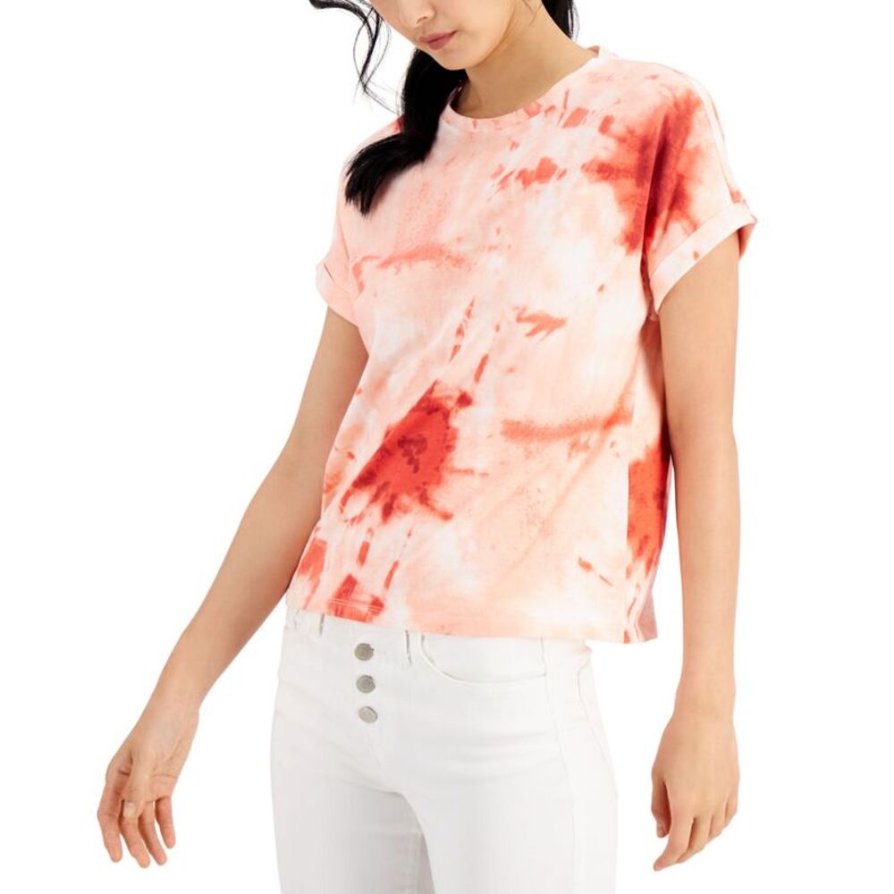 INC International Concepts Womens Cotton Tie Dyed T-Shirt